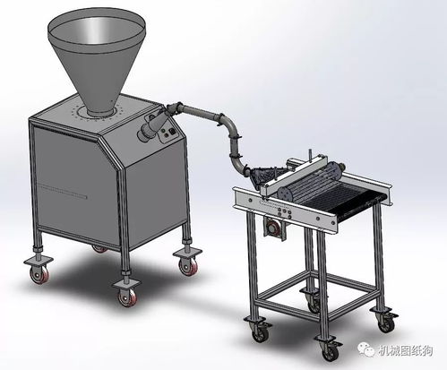 工業(yè)食品加工設備擠壓機3d圖紙 solidworks設計 附step igs
